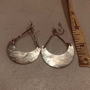 Silver & shell earrings